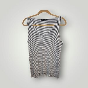 Mango Basics Swing Tank for Women Striped Top size Xs black white